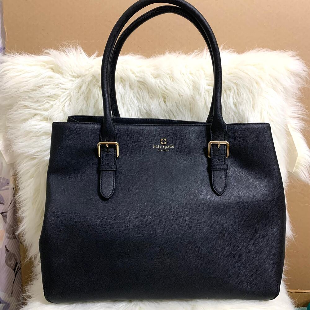 KATE SPADE Extra Large Black Saffiano Leather COVE ST AIREL ARIEL Carry All